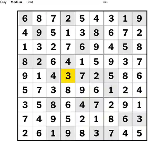 NYT Sudoku Medium 271122