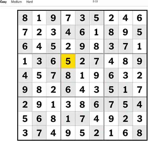 NYT Sudoku Easy 021222