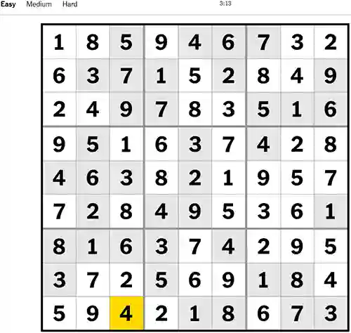 NYT Sudoku Easy 031222