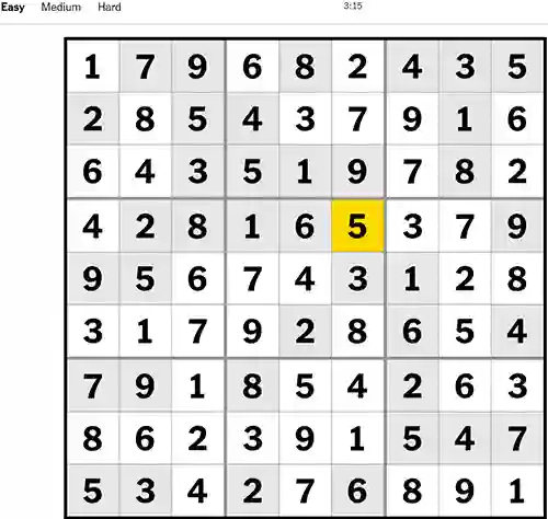 NYT Sudoku Easy 131222