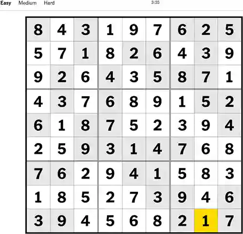 NYT Sudoku Easy 141222