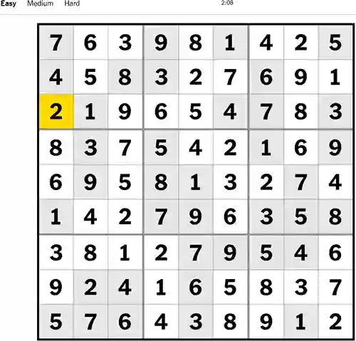 NYT Sudoku Easy 151222