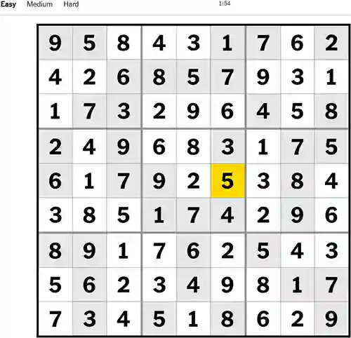 NYT Sudoku Easy 221222