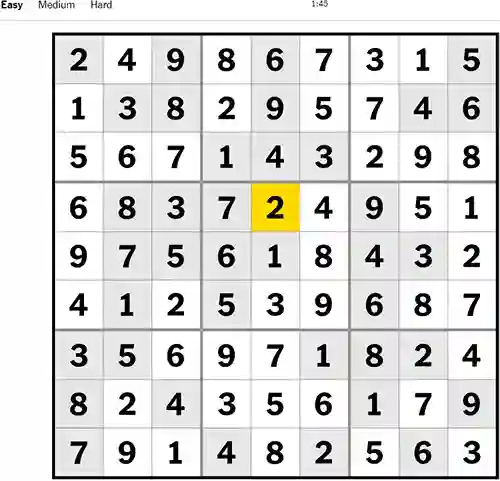 NYT Sudoku Easy 241222