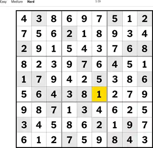 NYT Sudoku Hard 201222