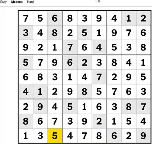 NYT Sudoku Medium 061222