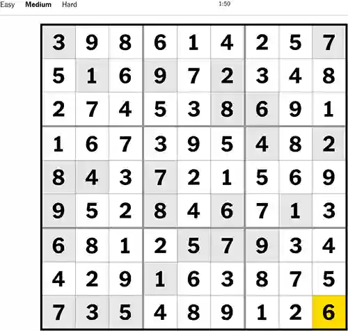 NYT Sudoku Medium 121222