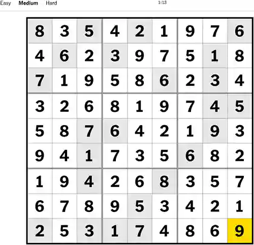 NYT Sudoku Medium 211222