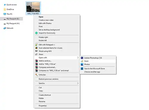 Open HEIC in Paint