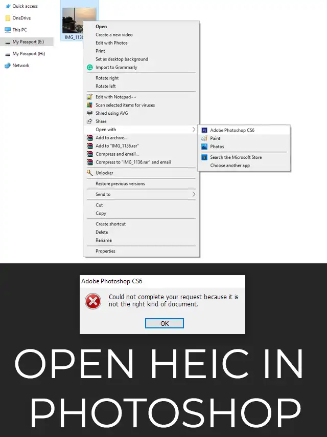 open heic file photoshop windows