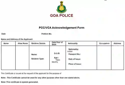 Goa Police Clearance Certificate How To Apply Reveal That