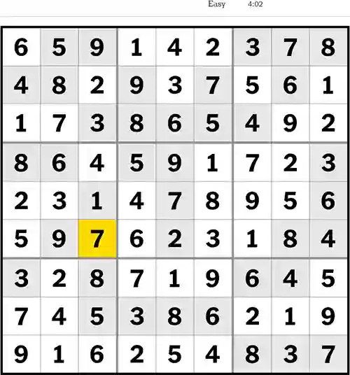 Easy Sudoku 30th March 2023