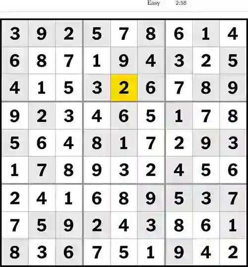 NYT Sudoku Easy 29th March 2023