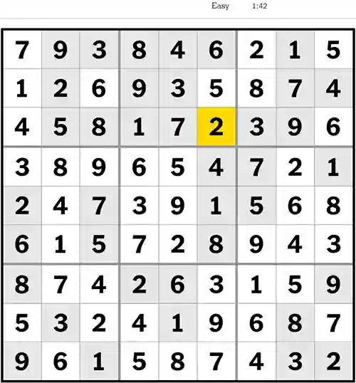 Sudoku Easy 1st April 2023