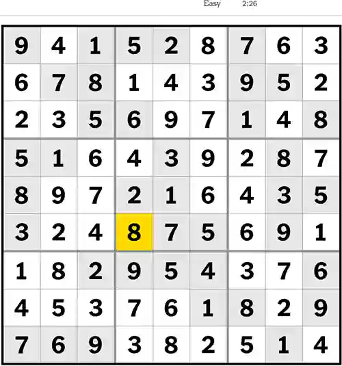 NYT Sudoku Easy 260323