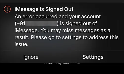 iMessage is Signed Out