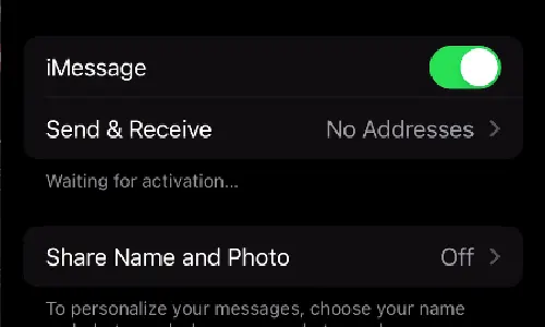 iMessage Waiting for Activation