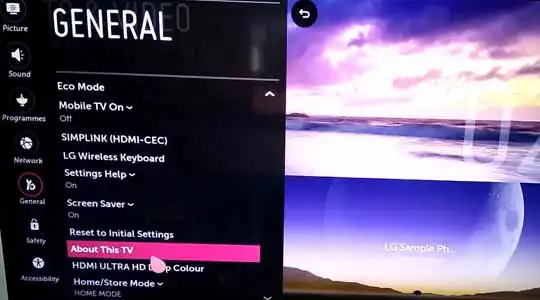 LG General Page to Update LG TV