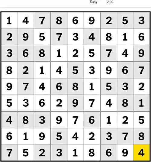 NYT Sudoku Easy 15th April 2023