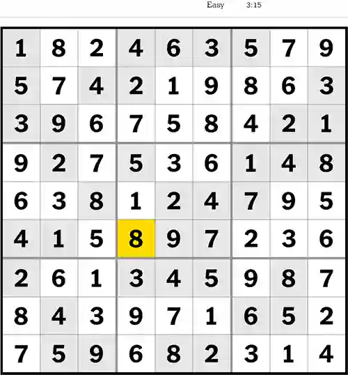 NYT Sudoku Easy 27th April 2023