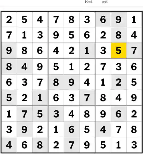 NYT Sudoku Hard 15th April 2023