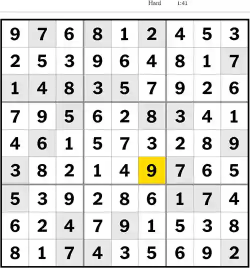 NYT Sudoku Hard 17th April 2023