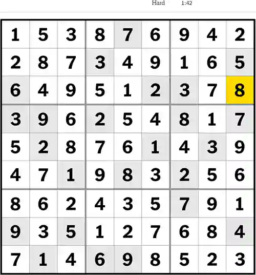 NYT Sudoku Hard 19th April 2023