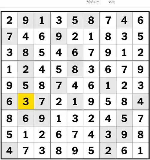 NYT Sudoku Medium 15th April 2023