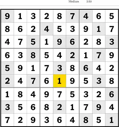 NYT Sudoku Medium 19th April 2023