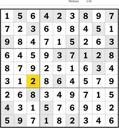 NYT Sudoku Medium 27th April 2023