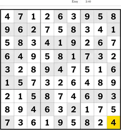 Sudoku Easy 10th April 2023