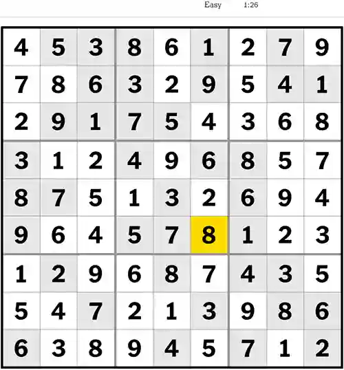 NYT Sudoku Easy 14th April 2023