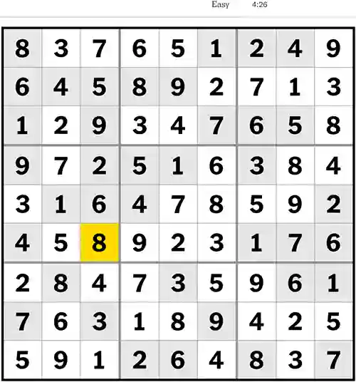 Sudoku Easy 6th April 2023