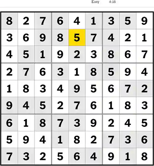 Sudoku Easy 7th April 2023