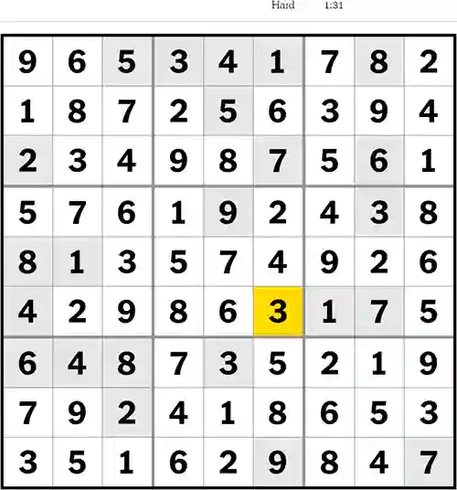 NYT Sudoku Hard 13th April 2023