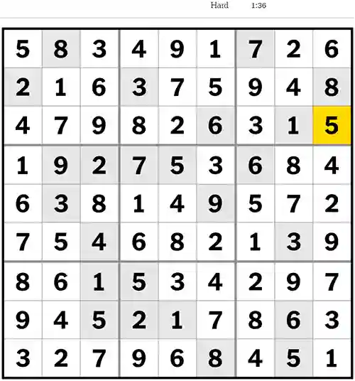 Sudoku Hard 4th April 2023