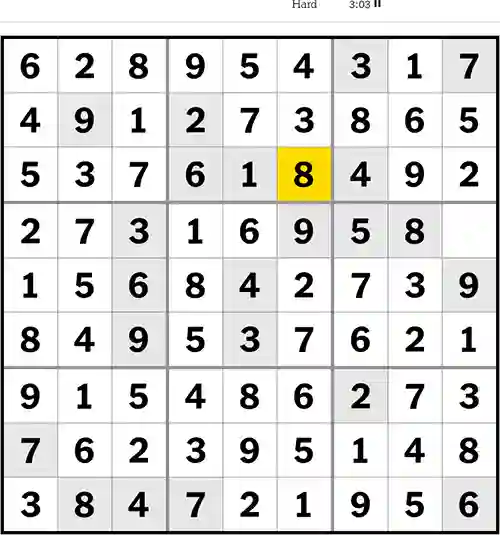 Sudoku Hard 7th April 2023