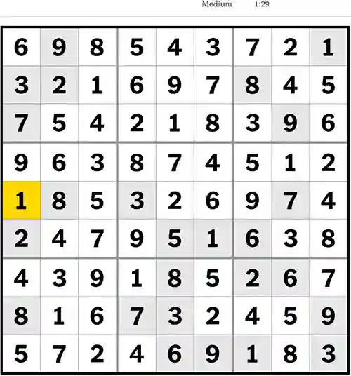 Sudoku Medium 11th April 2023