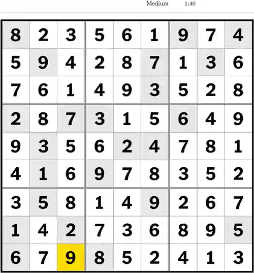 NYT Sudoku Medium 13th April 2023