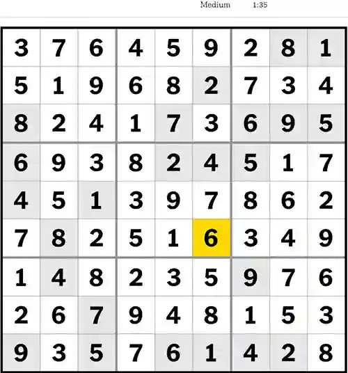 NYT Sudoku Medium 18th April 2023