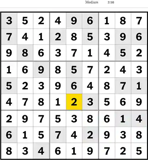 NYT Sudoku Medium 1st April 2023