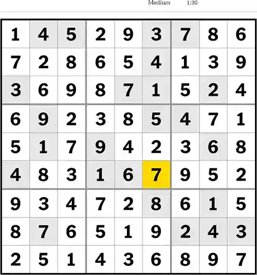 Sudoku Medium 4th April 2023