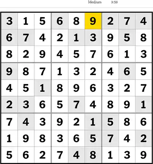 Sudoku Medium 7th April 2023