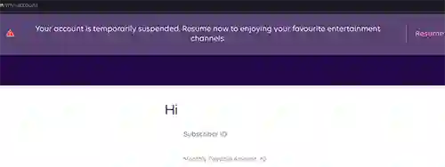 Tata Play Account Suspended