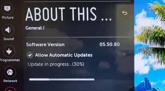 LG TV Update in Progress