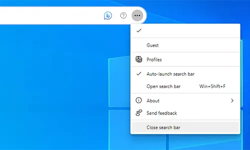 Edge Search Bar Options