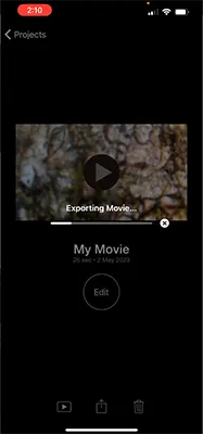 Exporting iMovie