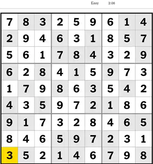 NYT Sudoku Easy 31st May 2023