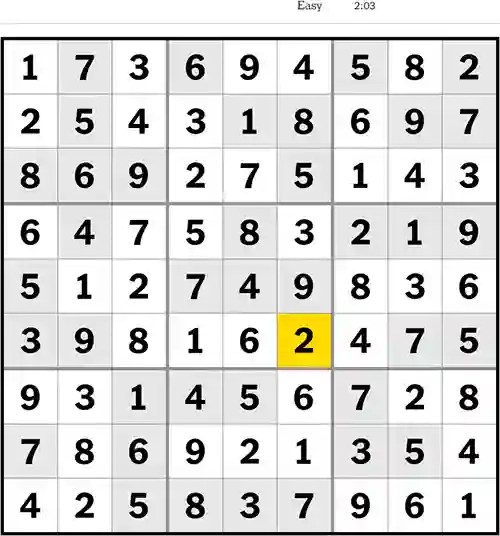nyt sudoku easy answers today 4th May 2023
