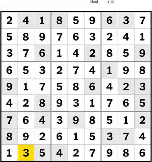 NYT Sudoku Hard 10th May 2023